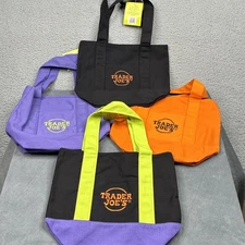 Trader Joes Mini Canvas Tote Bags Halloween 2025 Set Of 4 IN HAND! NWT