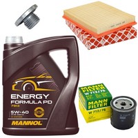 MotoröL Filter Set 5W-40 5 Liter + ÖLablassschraube FüR Opel Astra H Zafira 1.6