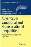 Advances In Variational And Hemivariational Inequalities Stanis¿Aw MigóRski