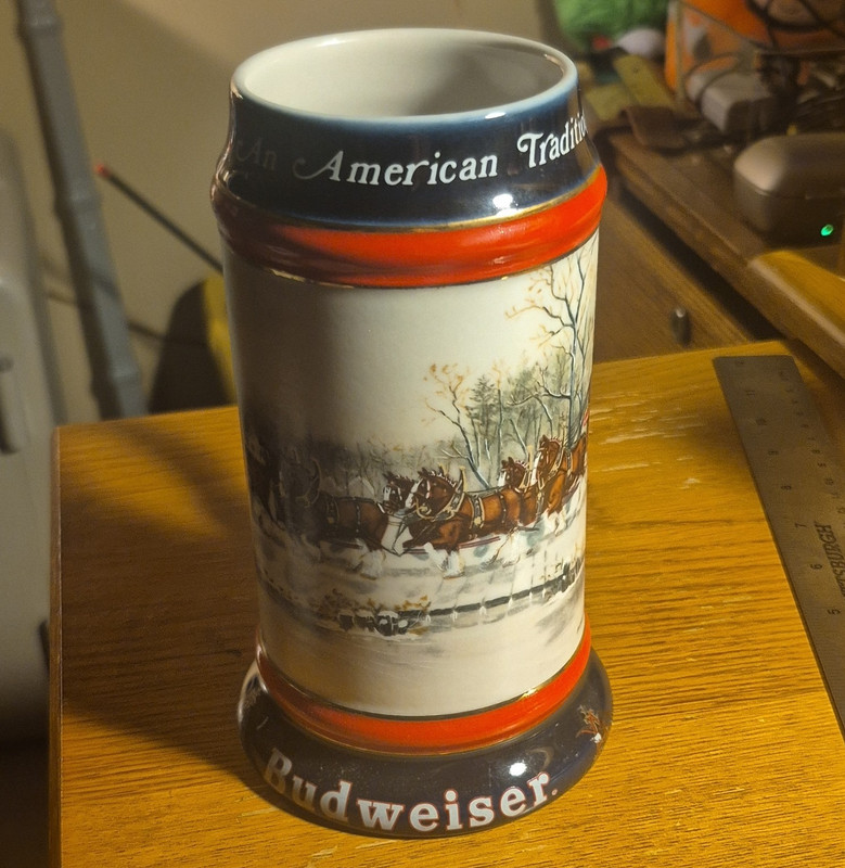 Budweiser 1990 Collector Series "An American Tradition" Clydesdales Stein Mug