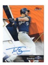 2018 Topps Finest Travis Shaw ORANGE WAVE RERACTOR AUTO AUTOGRAPH RC /25 BREWERS