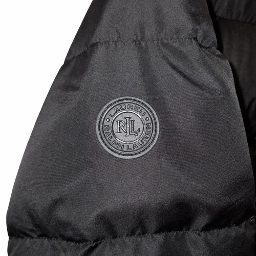 Lauren Ralph Lauren schwarze gefütterte Daunenjacke Kunst-Lammfellkragen Damen Large - Bild 8 von 8