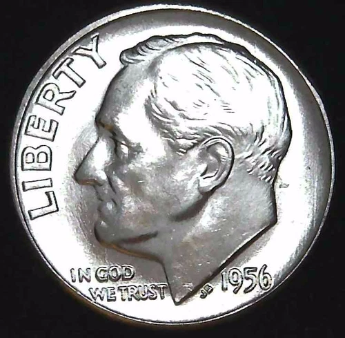 1956-P 10C Roosevelt Dime BU 90% Silver 26oww0117-2