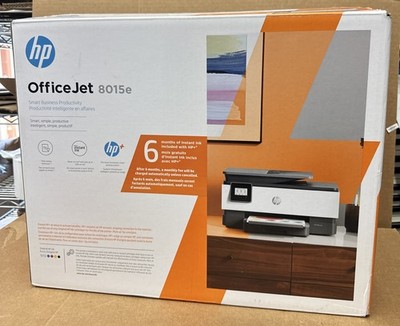 HP OfficeJet 8015e Wireless Color All-In-One Printer (White) - 228F5A Open Box