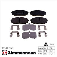 Zimmermann BremsbelÄGe Bremsbelagsatz Vorne FüR Hyundai Santa FE 4 KIA Sorento 3