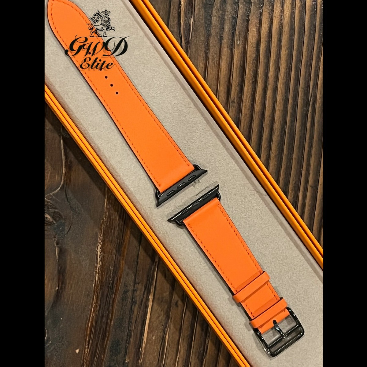 Hermes Apple Watch Single Tour Orange Space Black Stainless Hermes Apple Watch Single Tour Orange Space Black Stainless