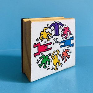keith haring wooden blocks