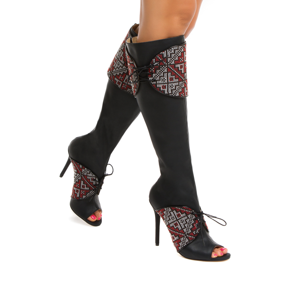 NEW Sexy Leather KneeHigh PeepToe Boot by Gwen Stefani Sz 7.5 eBay