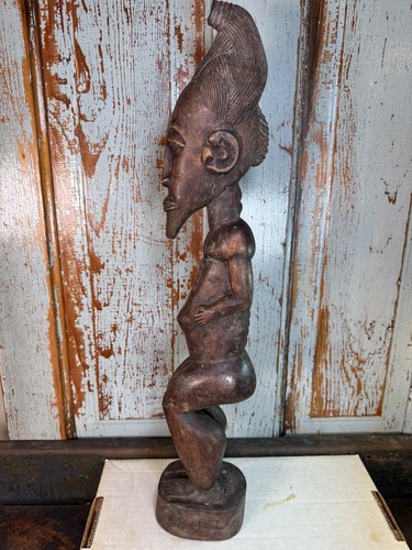 Male African Wooden Statue Figure 22.5” Tall Hand Carved. - Picture 14 of 20