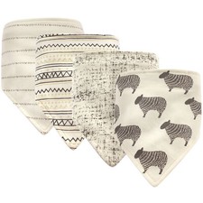 Hudson Baby Infant Cotton Bandana Bibs 4pk, Sheep, One Size
