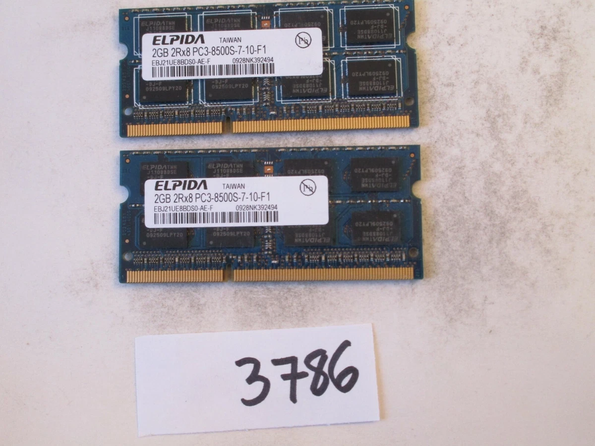 Elpida SO-DIMM 2GB PC3-8500 (DDR3-1066) Memory (RAM) 2 Modules for