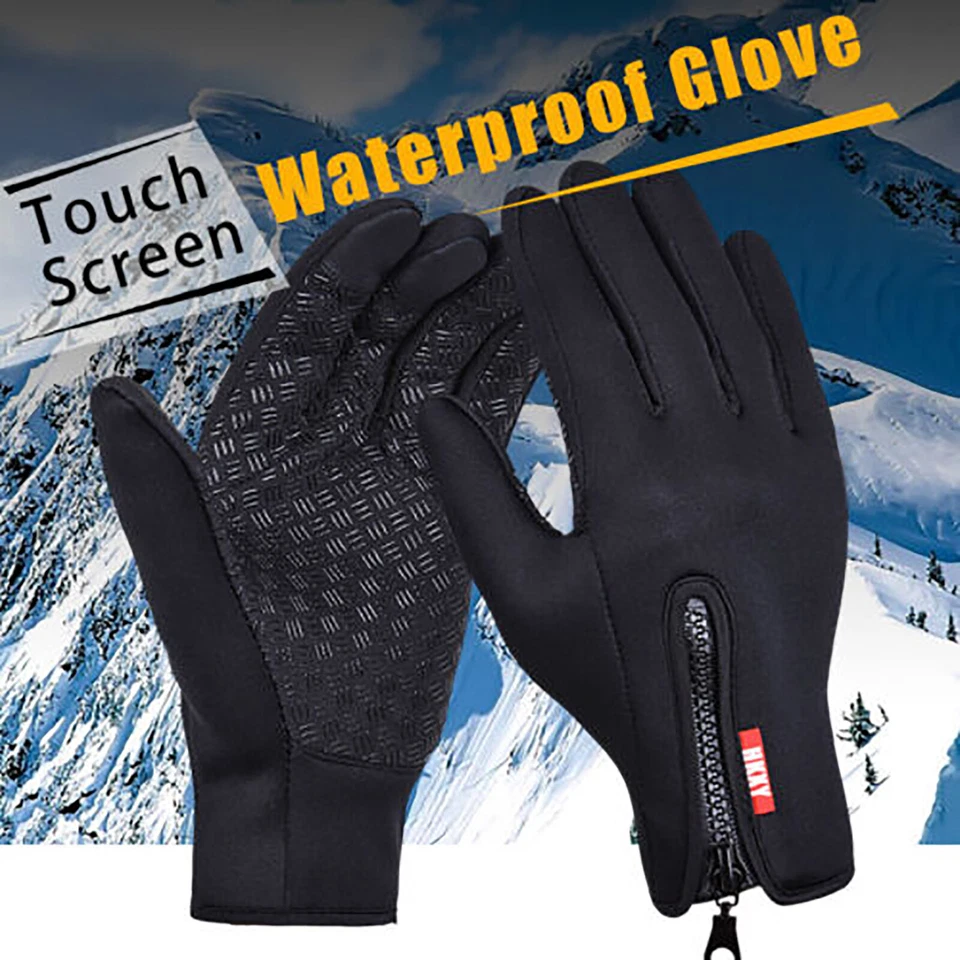 DAZONE Men Women Winter Warm Windproof Waterproof Thermal Gloves Touch Screen Mittens