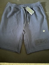 Polo Ralph Lauren Double Knit Tech Fleece Shorts 9 Blue Logo Short Men Sz XS