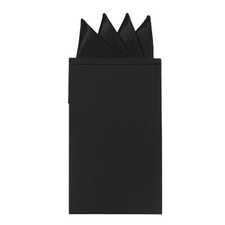 Prefolded Pocket Squares for Men,Masculine Polyester Suit A Black