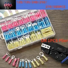 Heat Shrink Wire Connectors Electrical Ring Fork Spade Crimp Terminals Kit