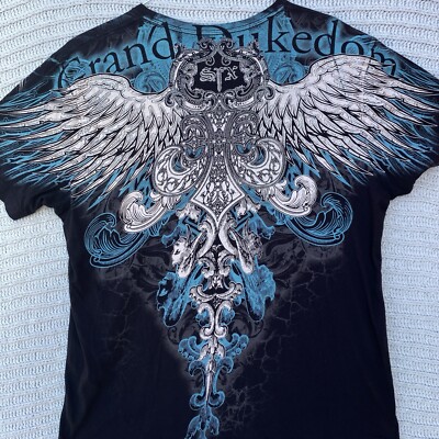CJ Black Shirt Adult Extra Large Gothic Grunge Affliction Style Mens XL