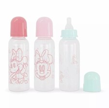 Disney Baby Minnie Mouse Bottles 9 oz Baby Bottles 3 Pack BPA Free Pastel New