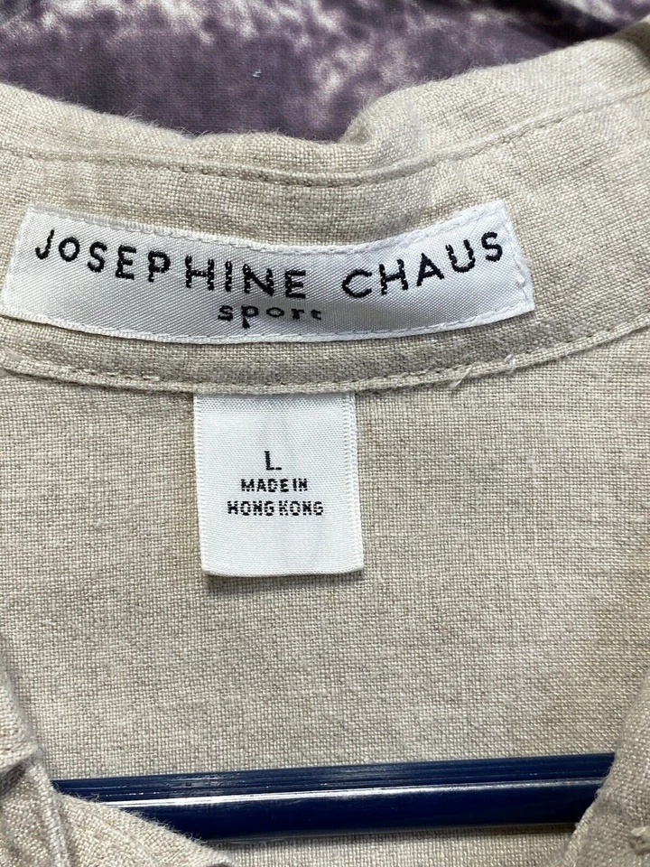 Blusa Josephine Chaus Sport de Linho Feminina Grande Bege Praia Minimalista Resort Vaca - Imagem 3 de 4