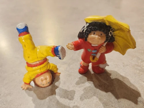 Lot of 2 Vintage 1980's Cabbage Patch Kid Figures Mini Figurines Plastic