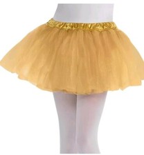 New Amscan Gold Tutu Skirt Child Size S-M Girl Ages 4-10 Halloween Ballerina