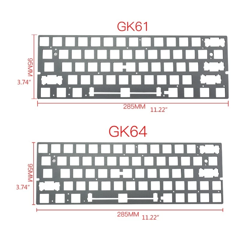 Mechanical Keyboard DIY CNC 60% Plate Anode Aluminum Drawing Concurrence