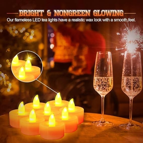 6-Pack Flameless Tea Light Candles With Remote - Battery Operated LED