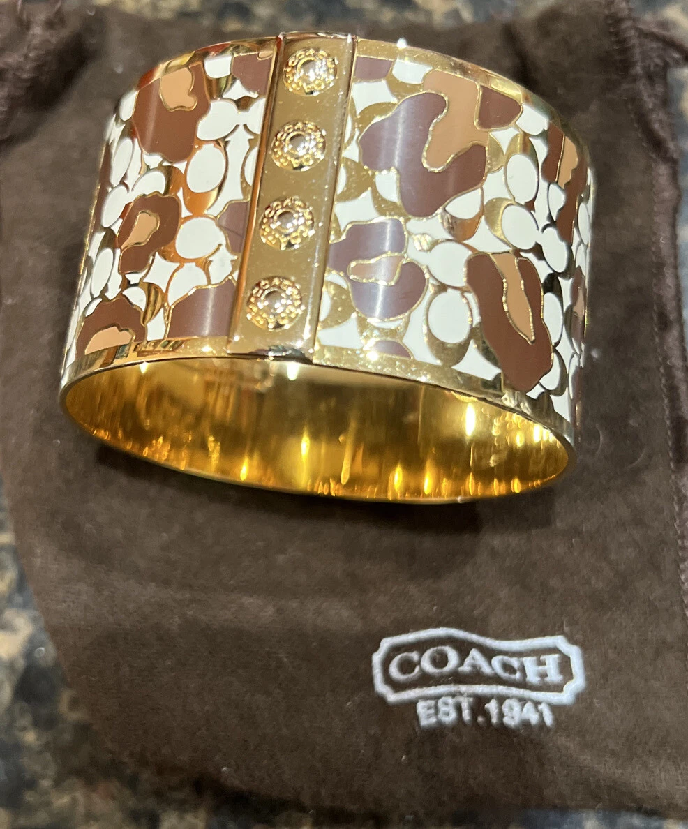 Bracciale Vintage Estate Coach Smalto Ampio con Borsa