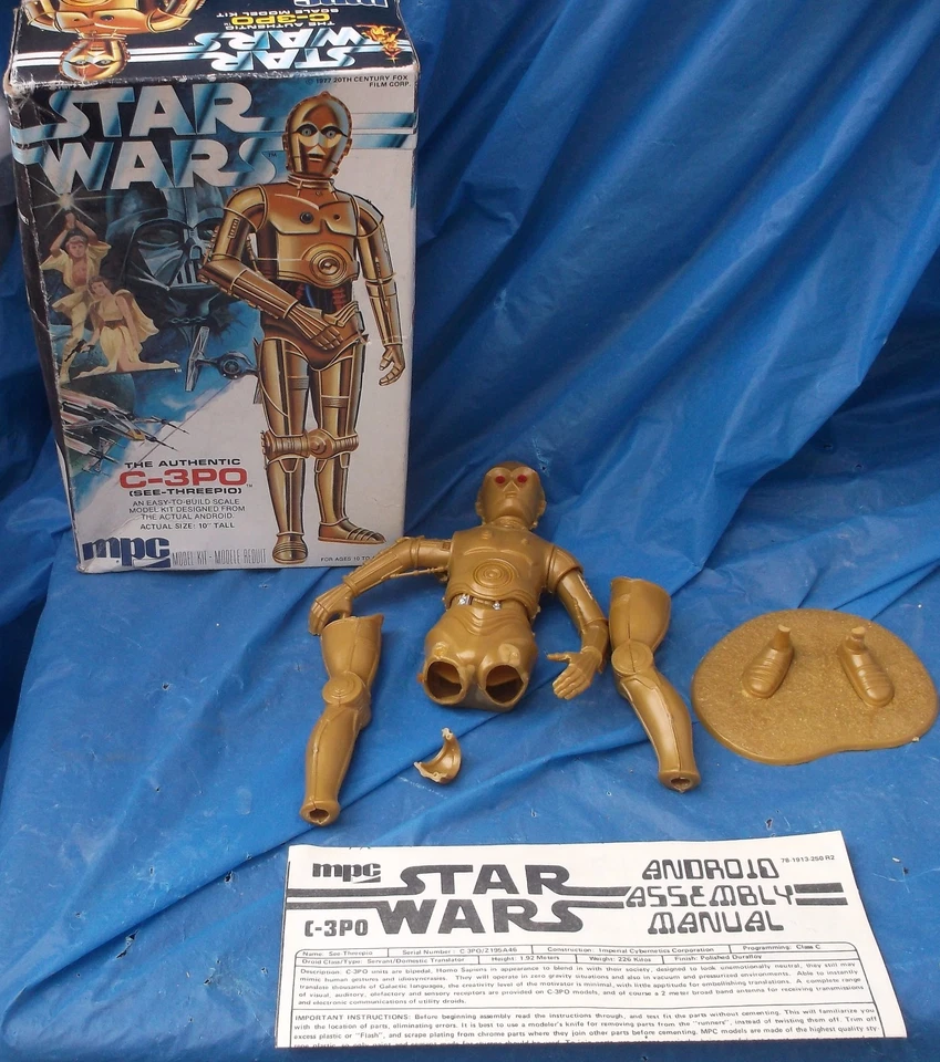 Star Wars C-3P0 Model Kit Complete With Box & Instructions MPC Original 10" 1977 - Image 4 of 4