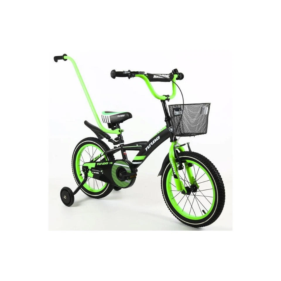 BMX 16 Zoll Kinderfahrrad Kinder Rad Spielrad Fahrrad Bike SCHWARZ/Grün - Bild 4 von 4