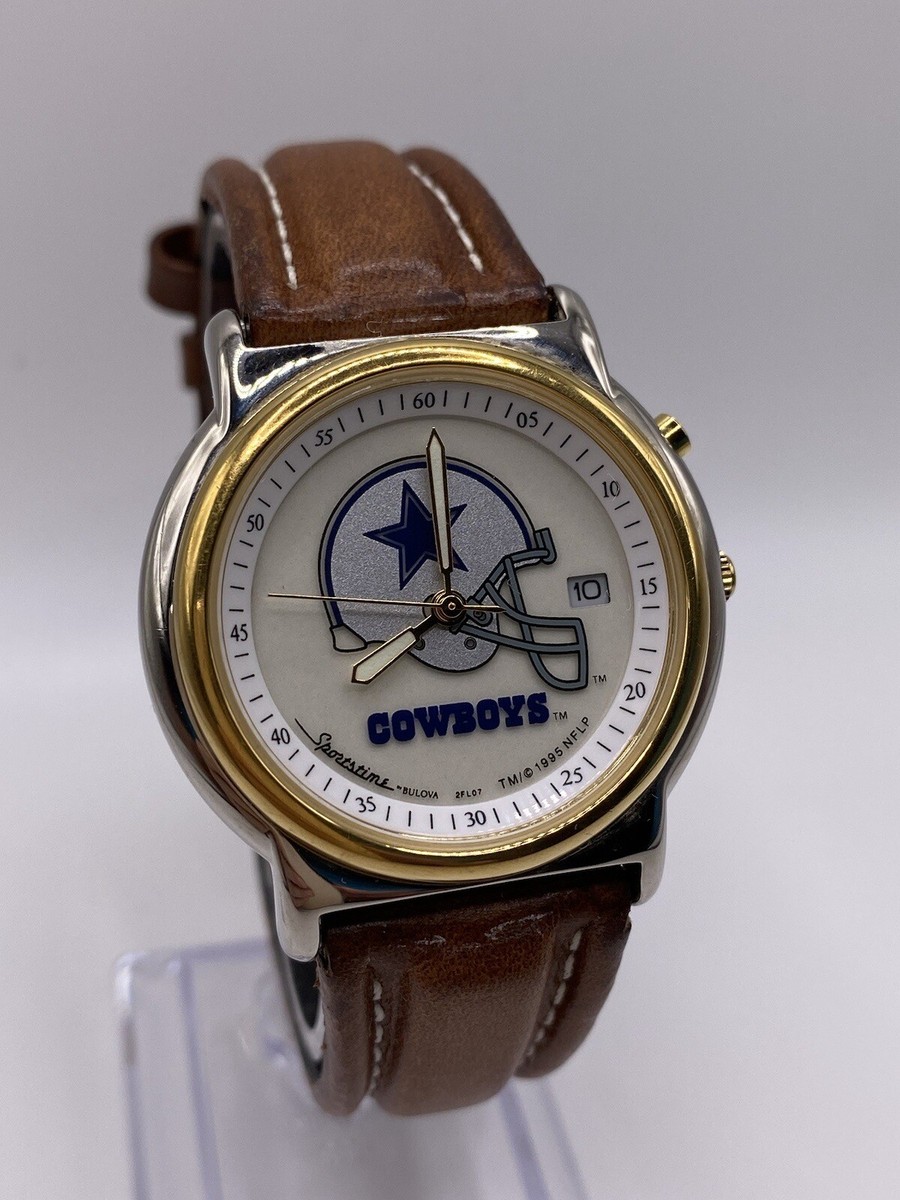 Vintage NFL Dallas Cowboys Bulova 1995 Sportstime Men's Watch New