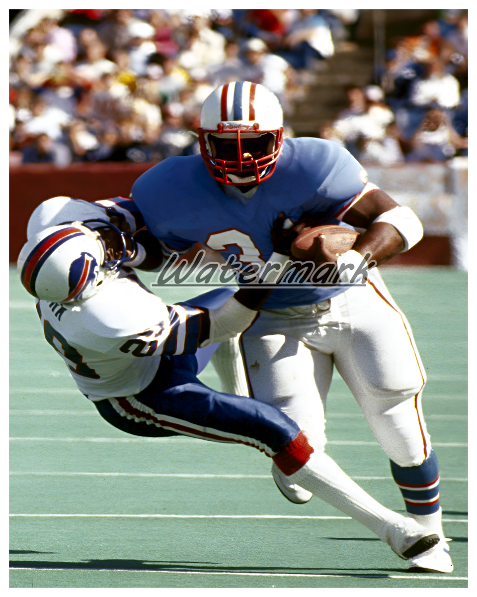 NFL 1980's HOF Earl Campbell Houston Oilers Game Action Color 8 X