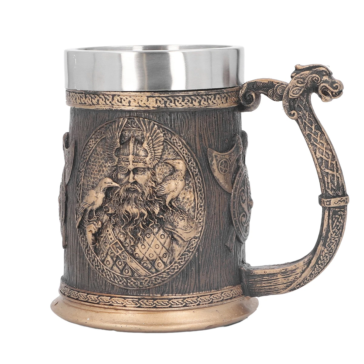 Medieval Viking Mug Stainless Steel Beer Mug Drinking Tankard Mug Coffee Cup
