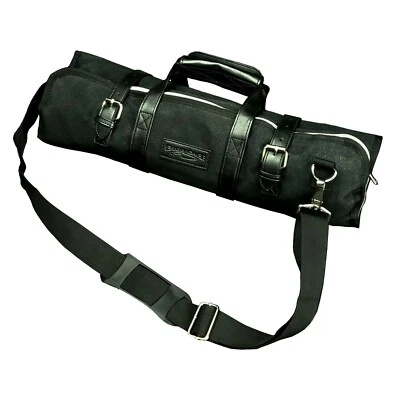 Ergo Chef 10 Pocket Chef Knife Roll Bag Heavy Duty Waxed Canvas Black