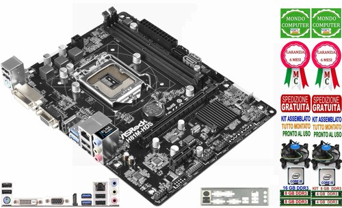 SCHEDA MADRE SOCKET 1150 ASROCK H81M-HDS + CPU INTEL CORE i5 4590S + RAM