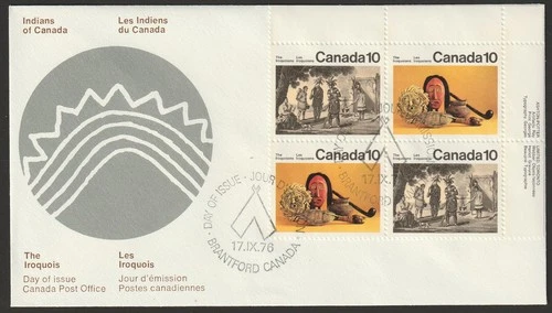 Canada #579a, Iroquoian Indians, UR PB, Official First Day Cover, FDC 1976