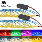 COB LED Strip 5V Light Battery Power 320LEDs/M Red Green Blue Pink Flex Tape