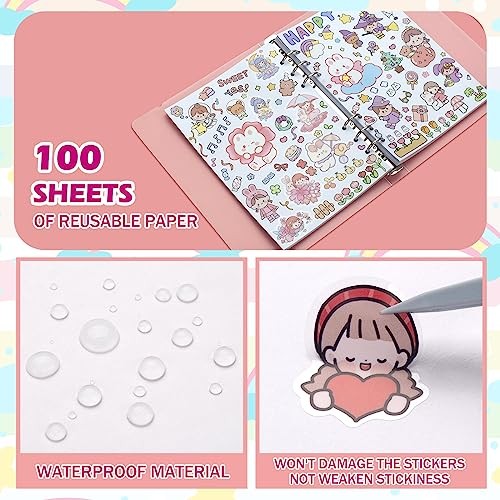 SUNEZLGO Reusable Sticker Album with 100 Sheets, Collecting Book with ...