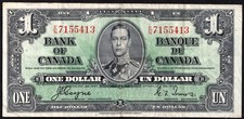 Canada 1937 $1 One Dollar Banknote Coyne - Towers E/N 7155413
