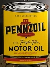 VINTAGE PENNZOIL CAN GASOLINE 11” PORCELAIN LUBRICATION GAS OIL SIGN