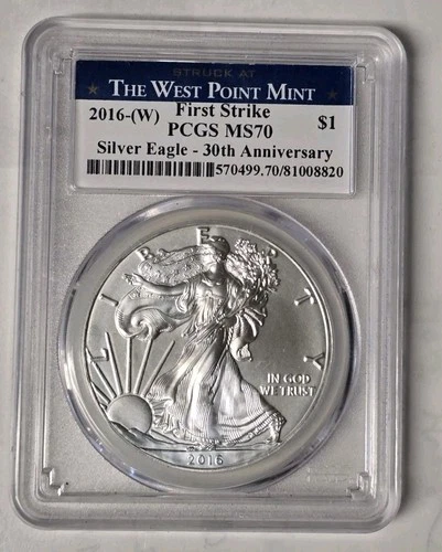 2016-(W) American Silver Eagle West Point Label PCGS MS70 First Strike