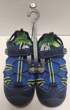 Size 10 M Boys Blue Green Watershoes Slingback Camp Sandals Falls Creek NEW