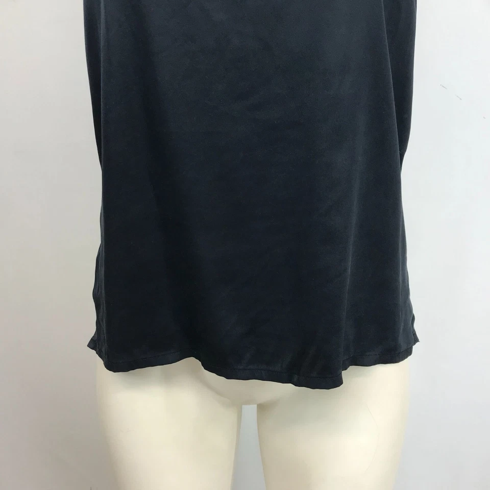 CHICO'S-ЖЕНЩИН 0 - ЧЕРНЫЙ ШЕЛК СМЕСЬ КРУЖЕВА БАК CAMI Y2K 90-Х ГОТИЧЕСКИЙ РОМАНТИЧЕСКИЙ - Изображение 3 из 4