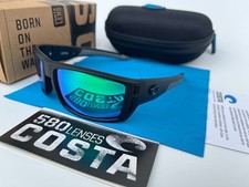Costa Del Mar Men's Diego Matte Black /Green Mirror Polarized Sunglasses 580p