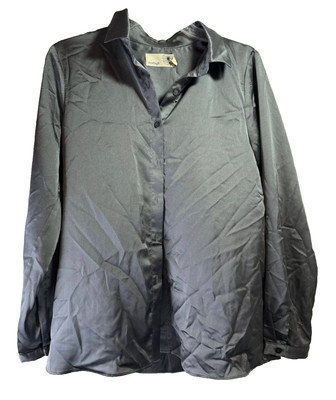 Everleigh Women's Long Sleeve Silk Shirt - Size: 3 / Small - Color: Matte Gray