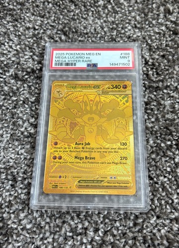 Pokemon Mega Evolution Mega Lucario Ex 188/132 Hyper Rare PSA 9