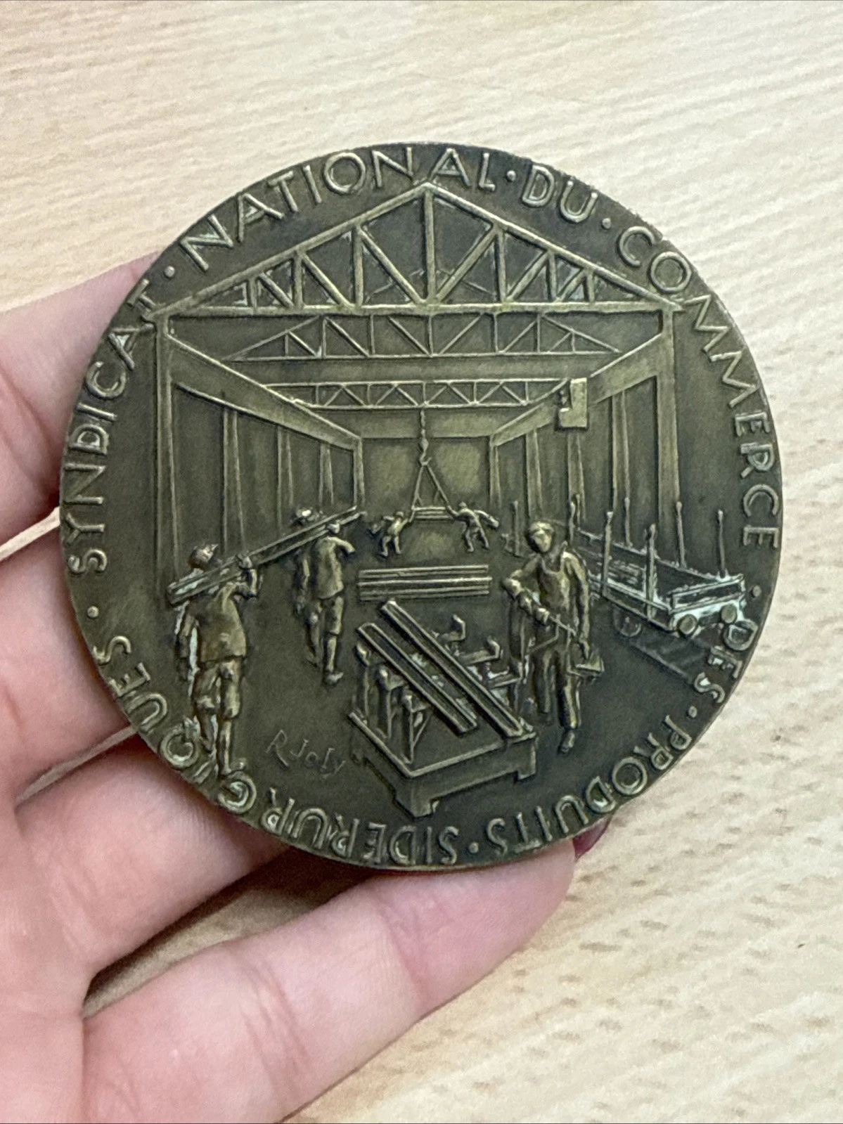 Médaille Syndicat Nation Du Commerce Produits Siderurgiques En Bronze