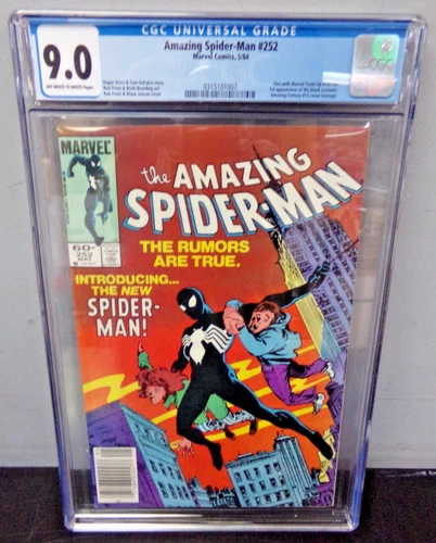 1984 MARVEL COMICS AMAZING SPIDER-MAN #252 WITH CGC 9.0 GRADE  1st BLACK COSTUME