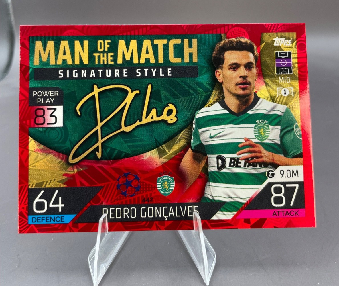 PEDRO GONCALVES #442 MOTM Red Signature Style 2022-23 Topps UEFA Match Attax