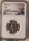 1959 25c US Silver Proof Washington Quarter PF 67
