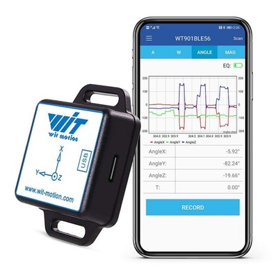 WT901BLECL 9-Achsen Wireless BLE Neigungssensor IMU Beschleunigungssensor Gyro Schwarz